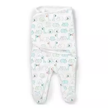 Summer Infant Конверт для пеленания SwaddleMe Footsie, размер S, джунгли