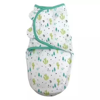 Summer Infant Конверт на липучке Swaddleme, размер S/M, белый/кактусы