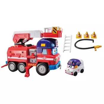 Super Wings Набор Спасателей с машиной Спарки и трансформером Зоуи, 9 см