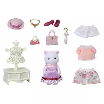 Sylvanian Families Игровой набор "Персидская кошка модница в городе и ее гардероб"