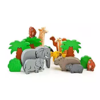 ТОМИК Деревянный конструктор "Африка", 35 деталей