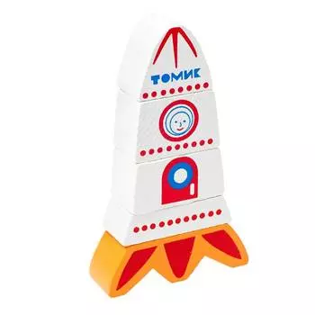 ТОМИК Пирамидка безосевая "Ракета", 5 деталей