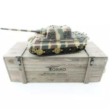 Torro Радиоуправляемый танк Jagdtiger (Metal Edition) 1/16 2.4G, ВВ-пушка, деревянная коробка