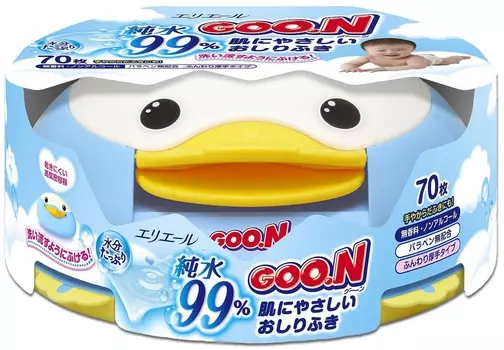 Влажные детские салфетки Goo.N в контейнере 70 шт.