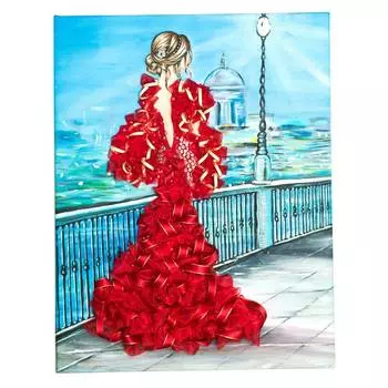 ВОЛШЕБНАЯ МАСТЕРСКАЯ Мозаика из пайеток "Девушка в красном"