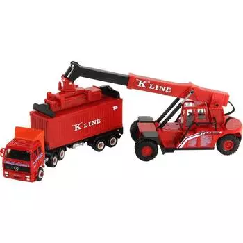 Welly Автомобиль контейнеровоз с погрузчиком