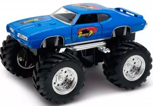 Welly "Pontiac GTO Wheel Monster" - модель машины 1:34-39, синий