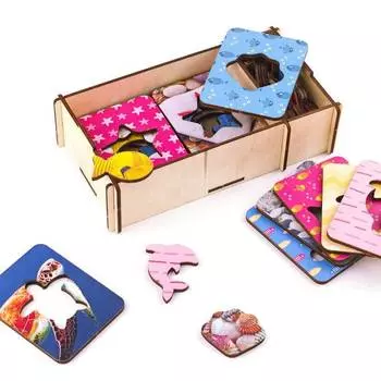 WoodlandToys Развивающая игра "Доски Сегена" Морские животные, 068205w