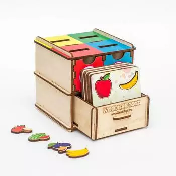 WoodlandToys Обучающий комодик-куб «Фрукты»