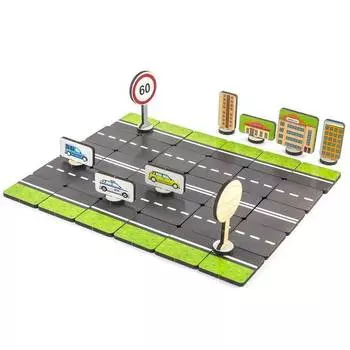 WoodlandToys Настольная игра "Правила дорожного движения", базовый набор