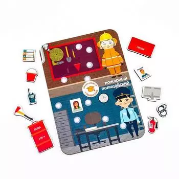 WoodlandToys Сортер с липучками "Профессии" Пожарный и полицейский