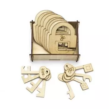 WoodlandToys Обучающий набор Замочки и ключики, 8 шт.