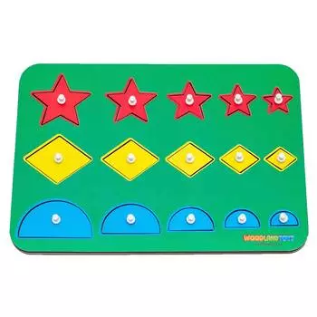 WoodlandToys Вкладыши Монтессори «Больше-меньше» 081203