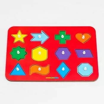 WoodlandToys Вкладыши Монтессори «Геометрические фигуры», 082103
