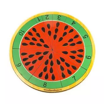 WoodlandToys Рамка-вкладыш Обучение счету "Арбуз"