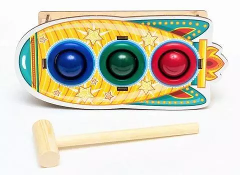 WoodlandToys Стучалка цветная Ракета, 115205