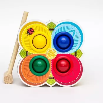 WOODLAND Стучалка цветная Цветок, 4 отверстия