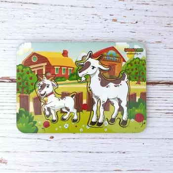 WoodLandToys Деревянный вкладыш «Мама и детеныш», козы