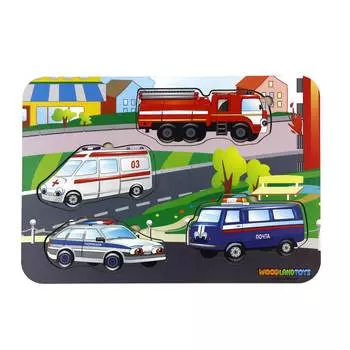 WoodLandToys Деревянный вкладыш "Спец автомобили"
