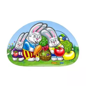 WoodLandToys Деревянный вкладыш "Зайцы"