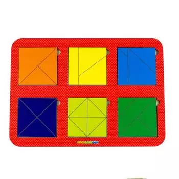 WoodlandToys Игры Никитина "Сложи квадрат", 6 квадратов, уровень 2, 064302