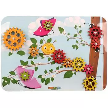 WoodlandToys Конструктор - головоломка "Шестеренки" Природа