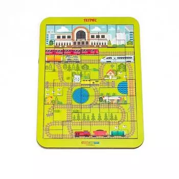 WoodlandToys Логическая игра Тетрис большой Ж/Д вокзал