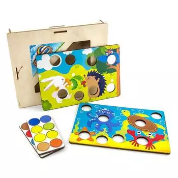 WoodlandToys Мозаика "На земле и под водой"