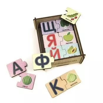 WoodLandToys Пазл-набор "Алфавит Русский - Растения"