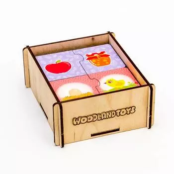 WoodLandToys Пазл-набор "Было-стало", (двойной в деревянной коробке)