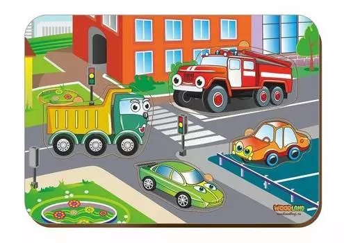 WoodlandToys Рамка-вкладыш Машинки, 011403