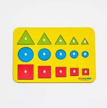 WoodlandToys Рамка-вкладыш Монтессори "Больше-меньше"