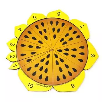 WoodlandToys Рамка-вкладыш Обучение счету "Подсолнух"