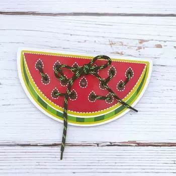 WoodLandToys Шнуровка цветная "Арбуз"