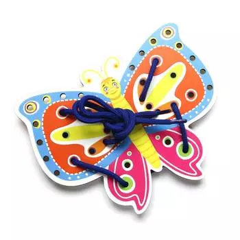 WoodlandToys Шнуровка цветная, "Бабочка-1"