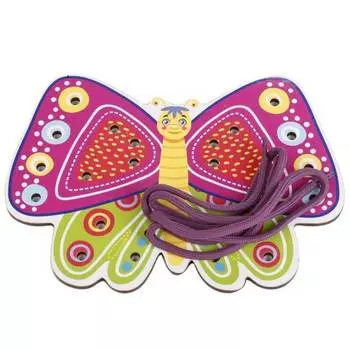 WoodLandToys Шнуровка цветная "Бабочка-2"