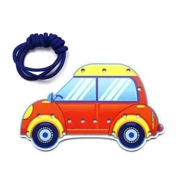 WoodLandToys Шнуровка цветная "Машина"