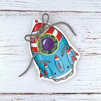 WoodLandToys Шнуровка цветная "Ракета"