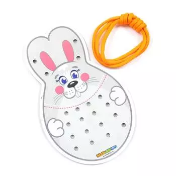 WoodLandToys Шнуровка цветная "Заяц"