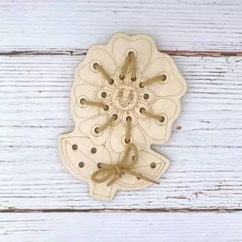 WoodLandToys Шнуровка деревянная "Цветочек-1"