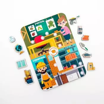 WoodlandToys Сортер с липучками "Профессии" Учитель и строитель