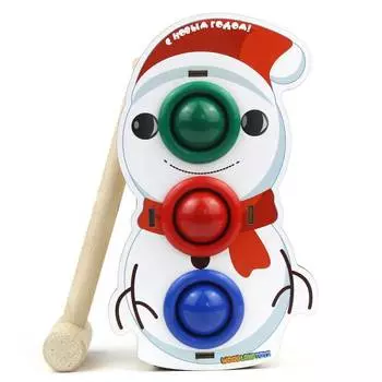 WoodlandToys Стучалка "Снеговик", 3 отверстия