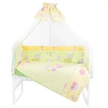 Золотой гусь Комплект в кроватку Cool Car, 7 предметов, зеленый