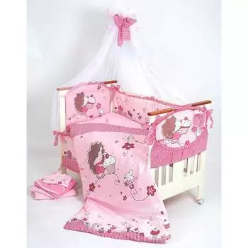 Золотой гусь Комплект в кроватку "Ёжик Топа-Топ", 8 предметов, розовый