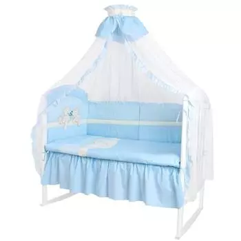 Золотой гусь Комплект в кроватку "Лапушки", 8 предметов, голубой