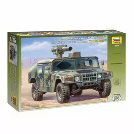 ZVEZDA Сборная модель Американский противотанковый комплекс "ТОУ" на вездеходе "Хаммер"