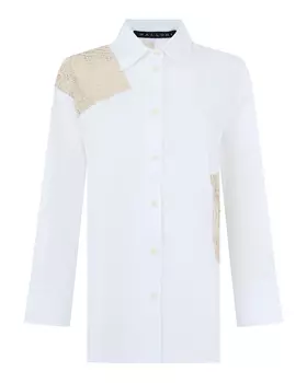 блуза с асимметричной кружевной вставкой на плече MALLONI