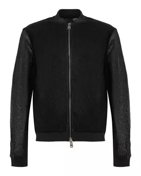 бомбер из кожи и льна Transit