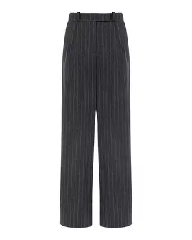 брюки с завышенной талией в полоску и стразами ACTUALEE