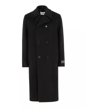 длинное шерстяное пальто MSGM